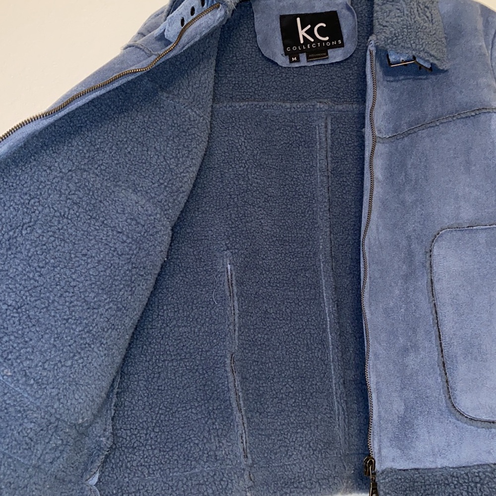 Blue short winter Jacket with zipper front - Picture 7 of 7
